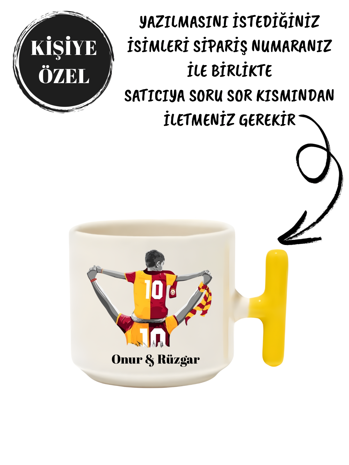 Kişiselleştirilebilir Galatasaray Latte Fincanı- Hediye Seramik Kupa