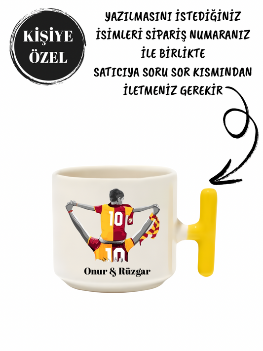 Kişiselleştirilebilir Galatasaray Latte Fincanı- Hediye Seramik Kupa