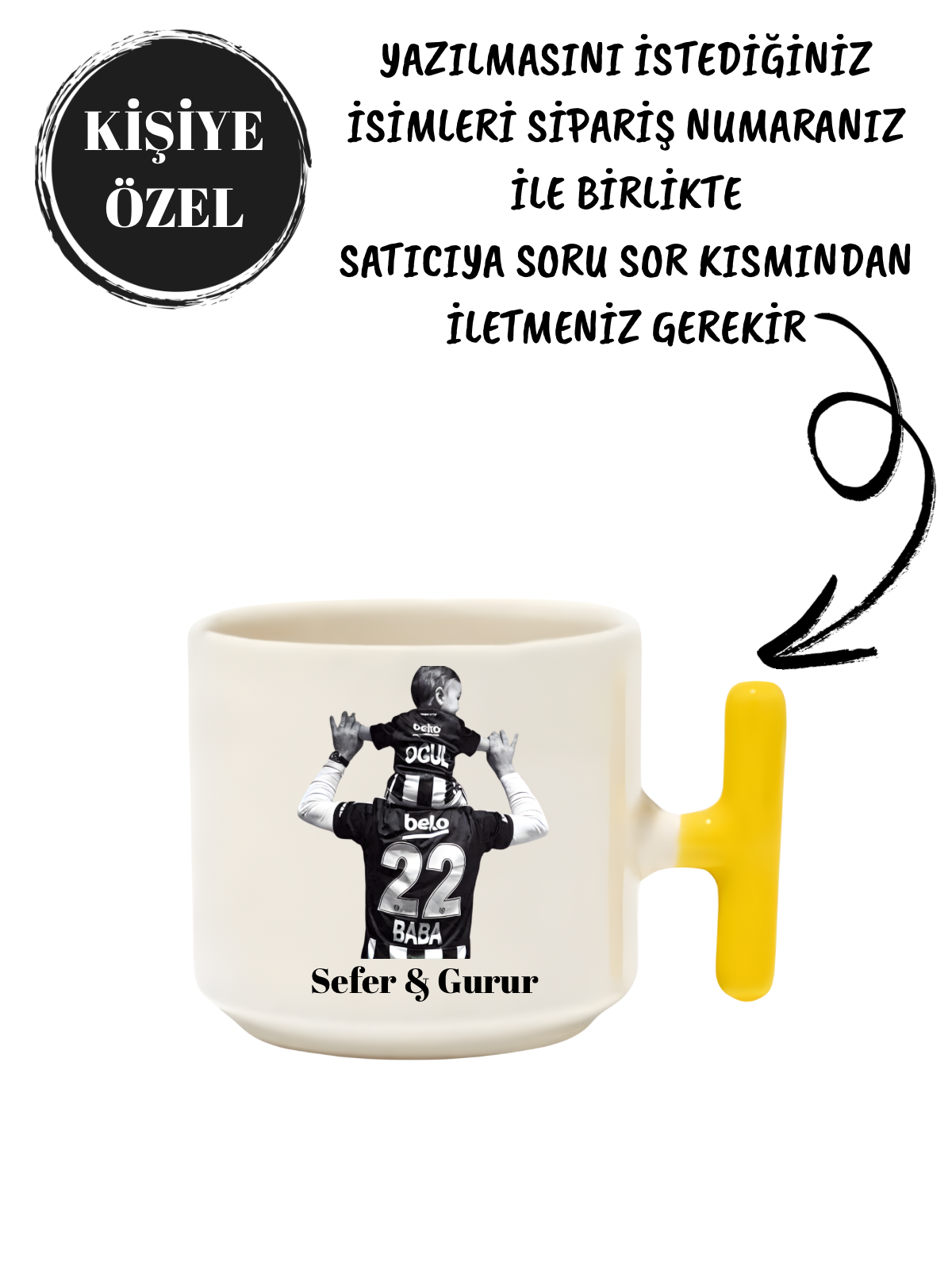 Kişiselleştirilebilir Beşiktaş Latte Fincanı- Hediye Seramik Kupa