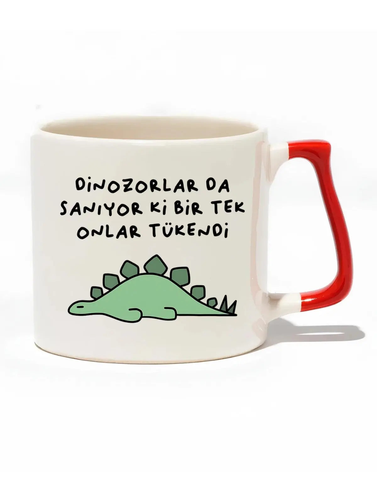 Dinozorlar Da Sanıyor Ki Bir Tek Onlar Tükendi Lüks Kupa - Hediye Seramik Kupa baskigo