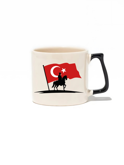 Türk Bayrağı Ve Atatürk&nbsp; Lüks Kupa - Hediye Seramik Kupa