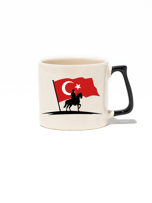 Türk Bayrağı Ve Atatürk&nbsp; Lüks Kupa - Hediye Seramik Kupa