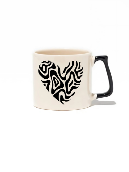 Kalpli Lüks Kupa - Hediye Seramik Kupa