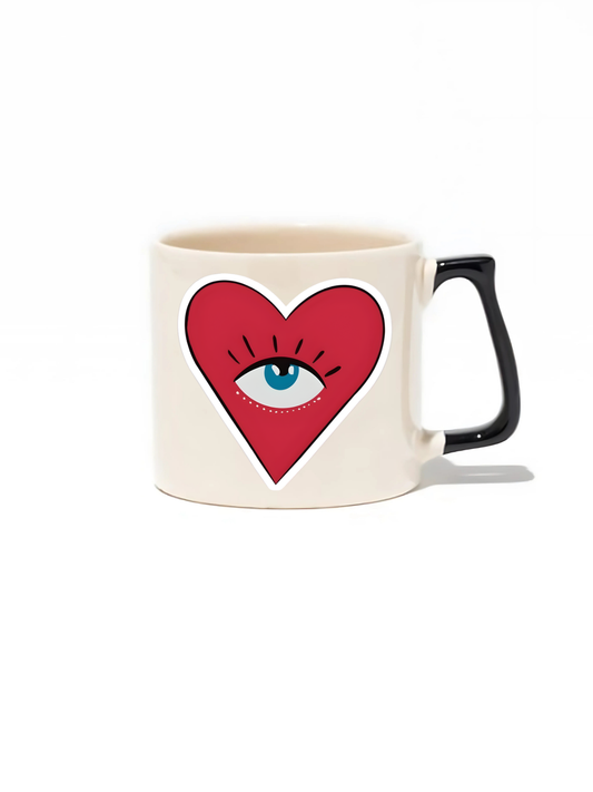 Kalpli Lüks Kupa - Hediye Seramik Kupa