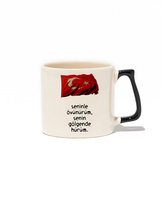 Seninle Övünürüm Senin Gölgende Hürüm Lüks Kupa - Hediye Seramik Kupa