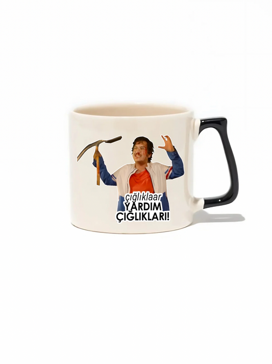 Çığlıklaaar Yardım Çığlıkları! Lüks Kupa - Hediye Seramik Kupa