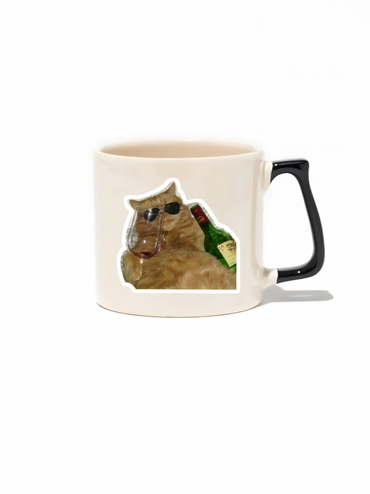 Kedili Lüks Kupa - Hediye Seramik Kupa