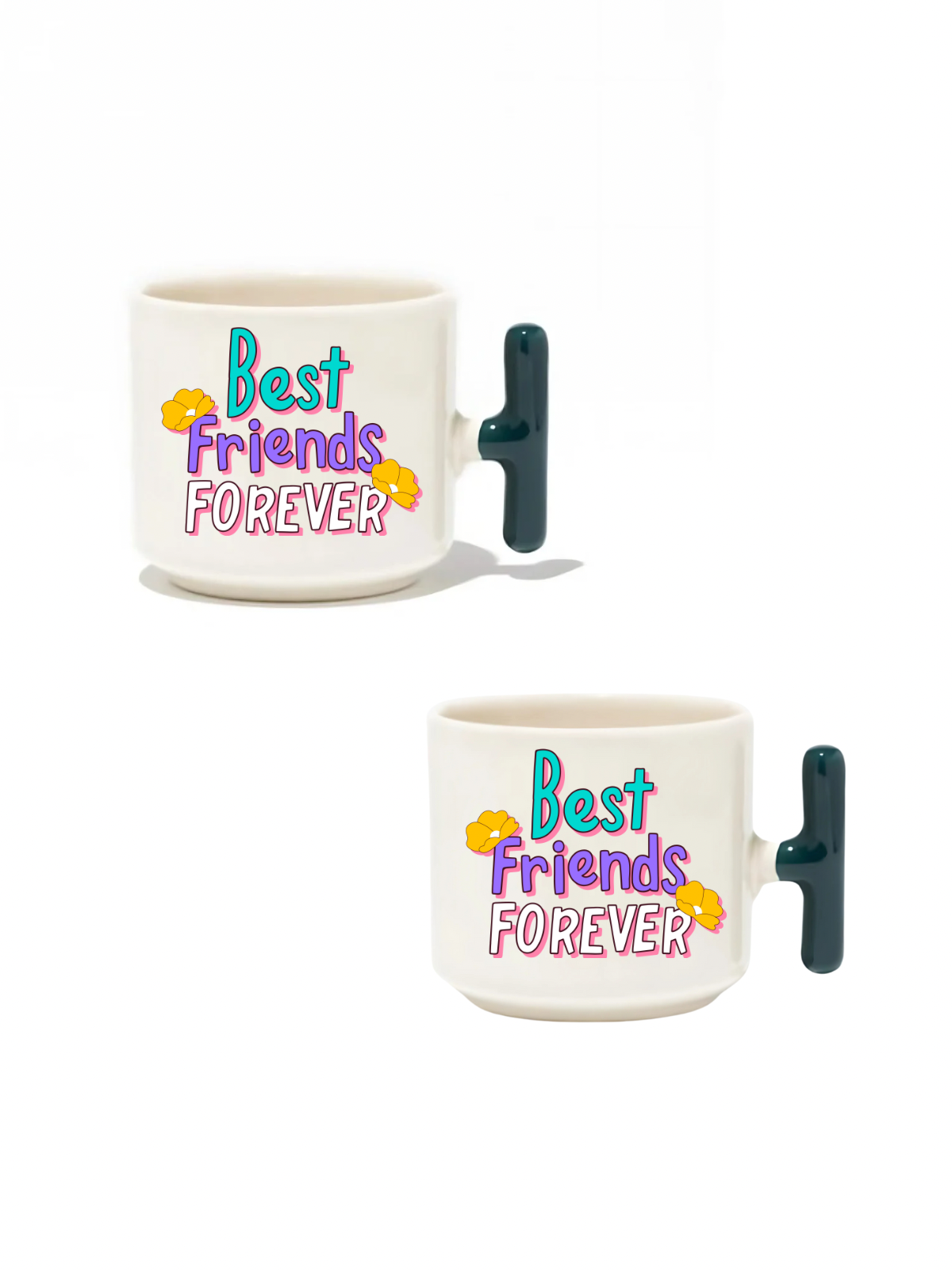 Best Friends Forever 2'li Latte Fincanı - Hediye Seramik Kupa