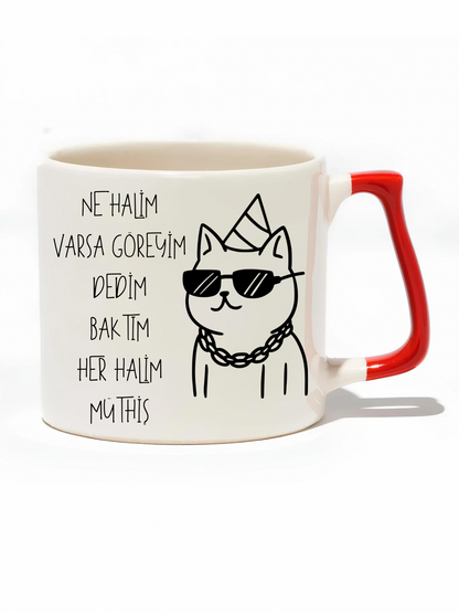 Ne Halim Varsa Göreyim Dedim Baktım Her Halim Müthiş Lüks Kupa- Hediye Seramik Kupa