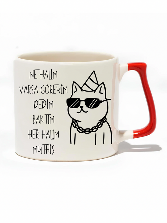 Ne Halim Varsa Göreyim Dedim Baktım Her Halim Müthiş Lüks Kupa- Hediye Seramik Kupa