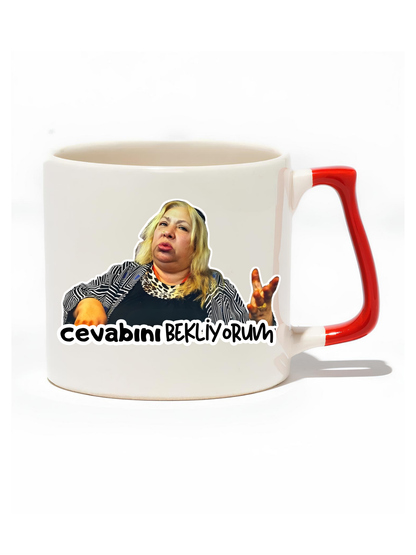 Cevabını Bekliyorum Lüks Kupa - Hediye Seramik Kupa