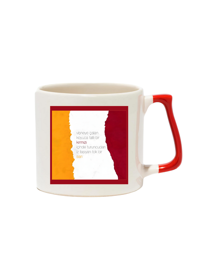 Vişneye Çalan Koyuca Bir Tatlı Kırmızı İçinde Turuncudan İz Taşıyan Tok Bir Sarı Galatasaray Lüks Kupa - Hediye Seramik Kupa