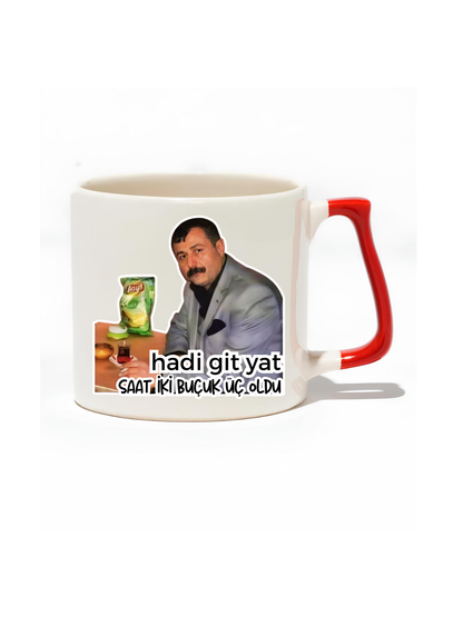 Hadi Git Yat Saat İki Buçuk Üç Oldu Lüks Kupa - Hediye Seramik Kupa