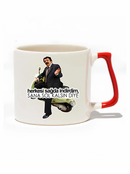 Herkesi Sağda İndirdim Sana Sol Kalsın Diye Lüks Kupa - Hediye Seramik Kupa