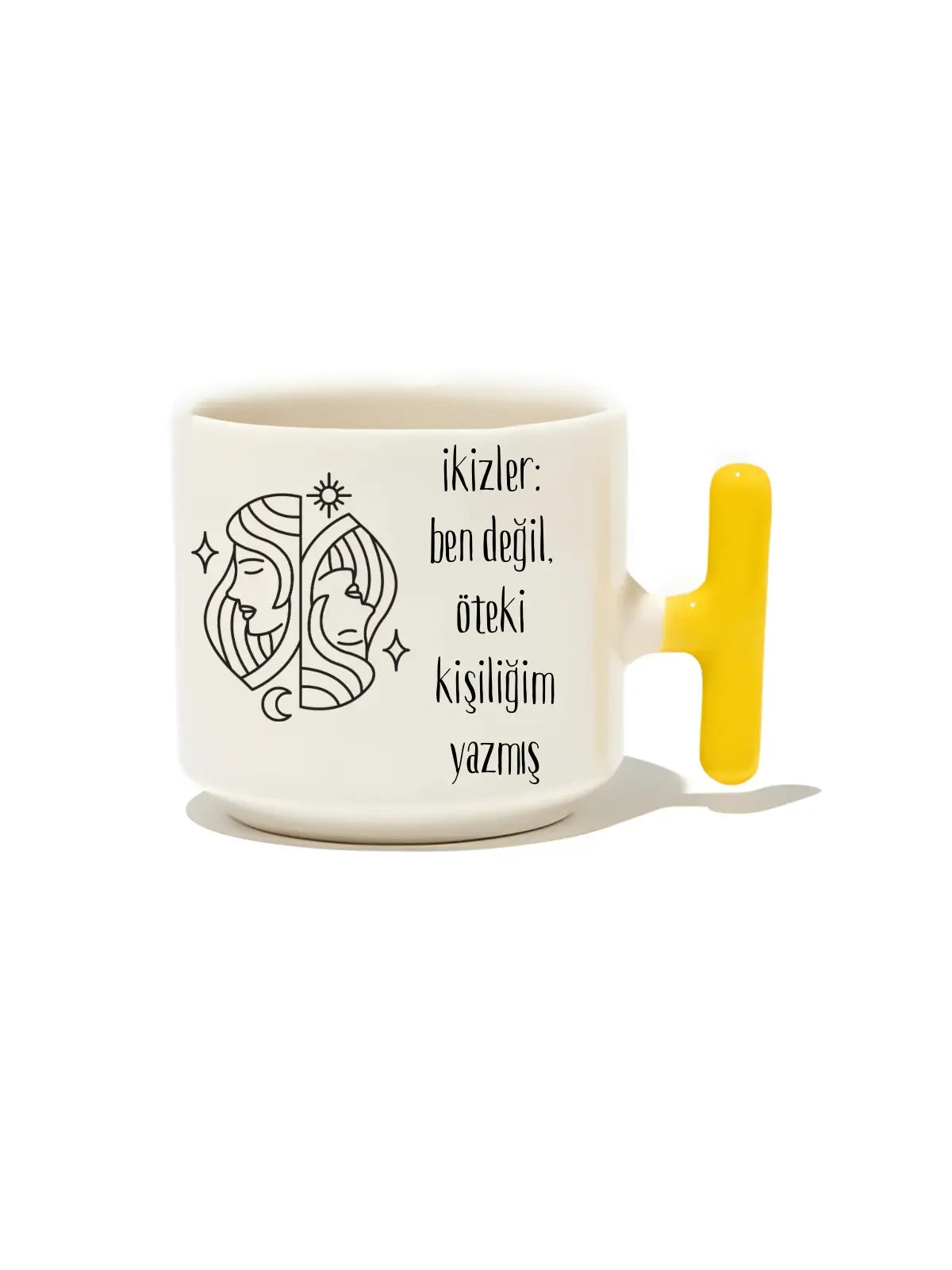 İkizler: Ben Değil Öteki Kişiliğim Yazmış Latte Fincanı- Hediye Seramik Kupa