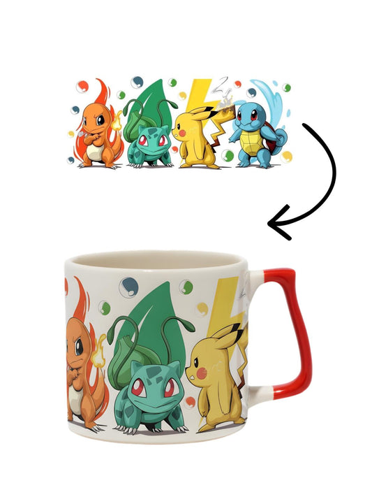 Pokemon Charmander Pikachu Balbazar Squirtle  Lüks Kupa - Hediye Seramik Kupa
