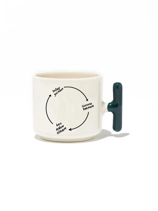 Kafayı Yormam Sonuna Bakmam Ben Adam Olmam Latte Fincanı- Hediye Seramik Kupa baskigo