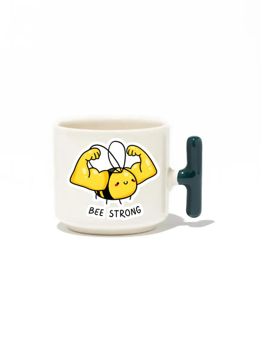 Bee Strong Latte Fincanı- Hediye Seramik Kupa baskigo