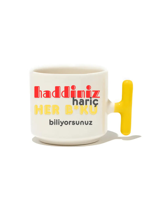 Haddiniz Hariç Her B*ku Biliyorsunuz Latte Fincanı- Hediye Seramik Kupa