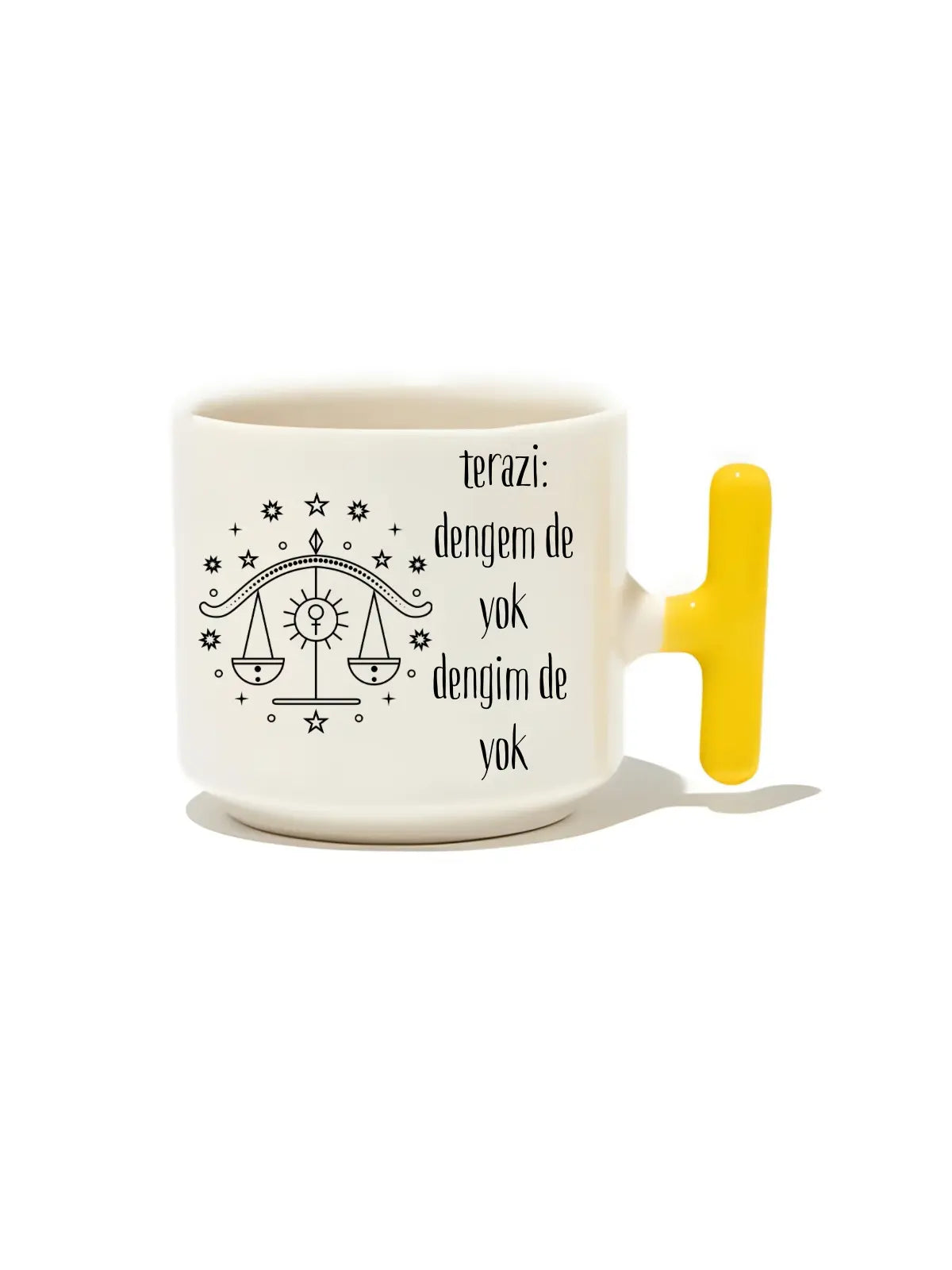 Terazi: Dengem De Yok Dengim De Latte Fincanı- Hediye Seramik Kupa